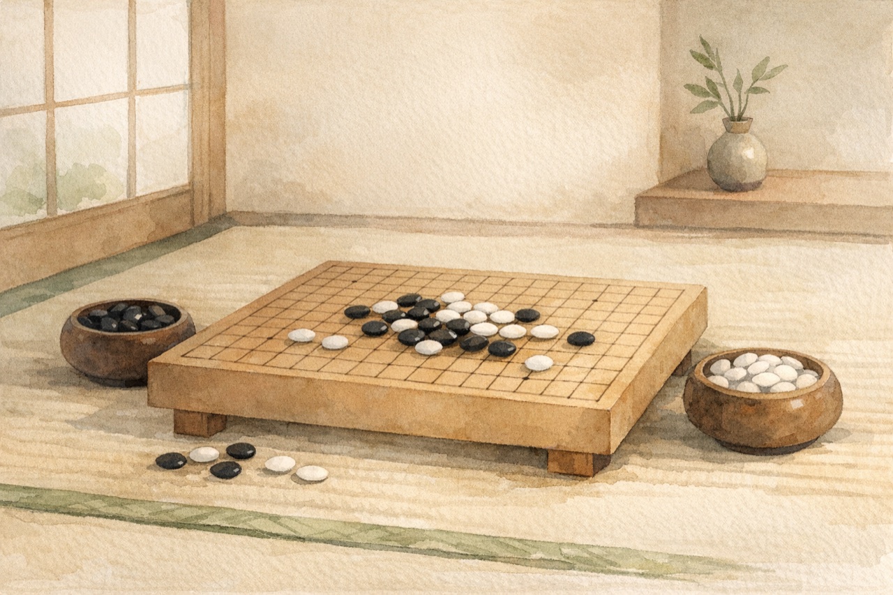 A Beginner's Guide to Go in Japan image showing why the board looks simple but feels deep