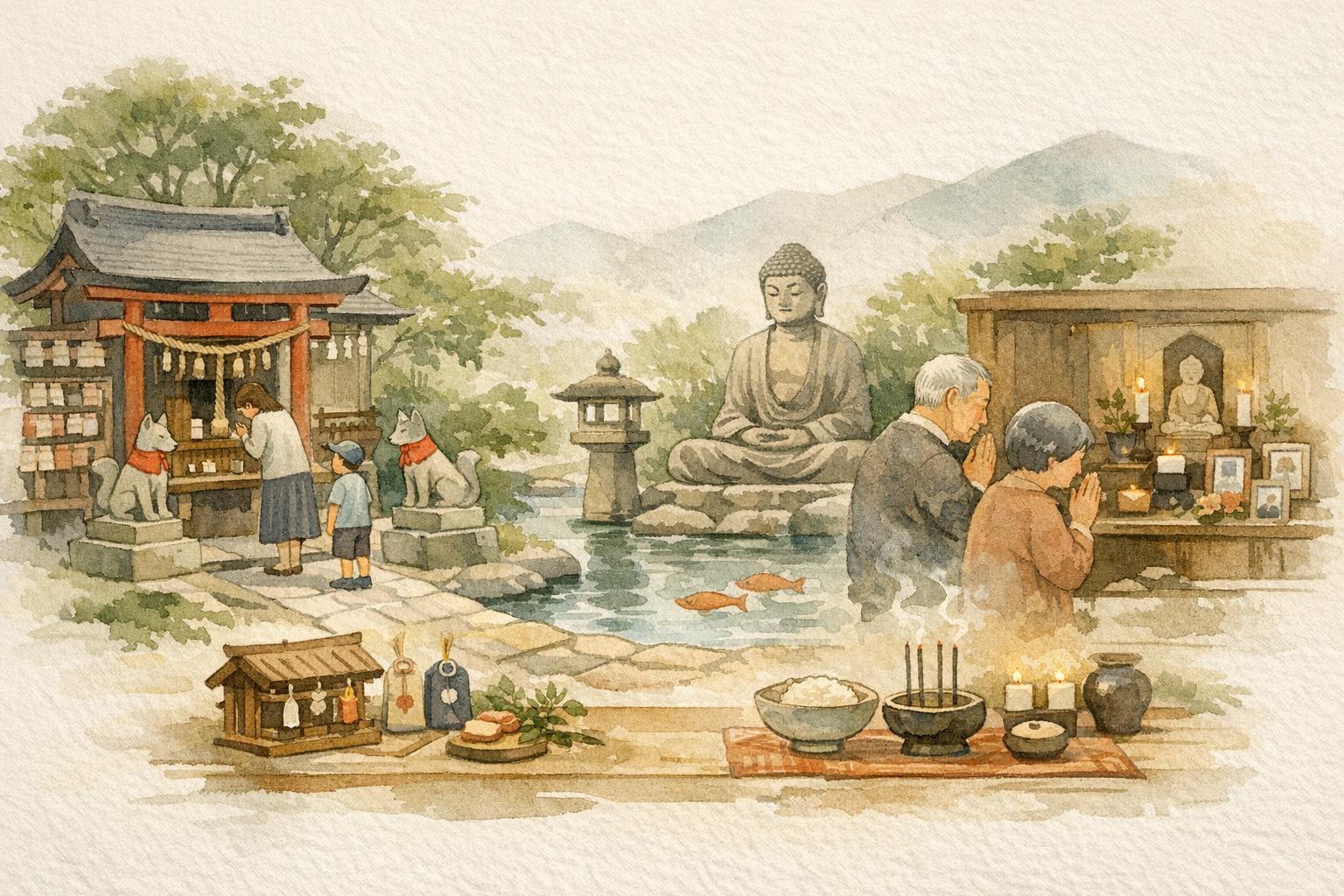 Shinto and Buddhism in Everyday Japan image showing why two traditions often coexist