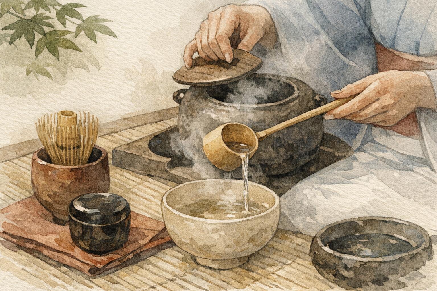 Japanese Tea Ceremony: Meaning Behind Every Move detail image showing tea ceremony refines hospitality by stripping it down to a small set…