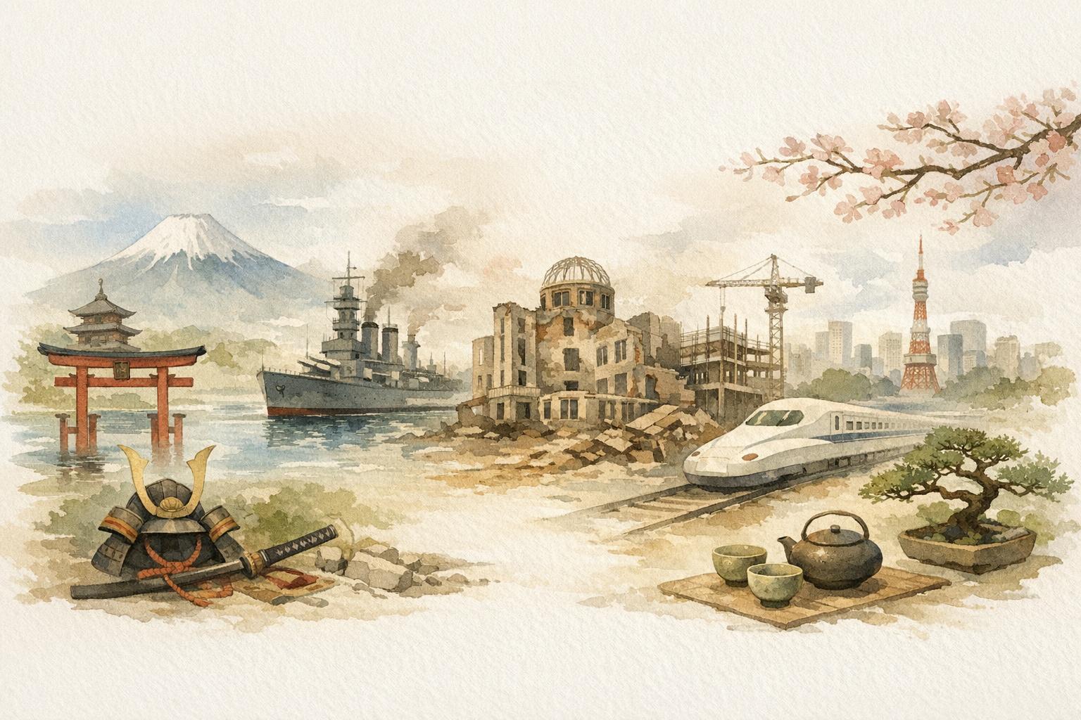 Key Moments That Shaped Modern Japan image showing rebuilding the frame of life