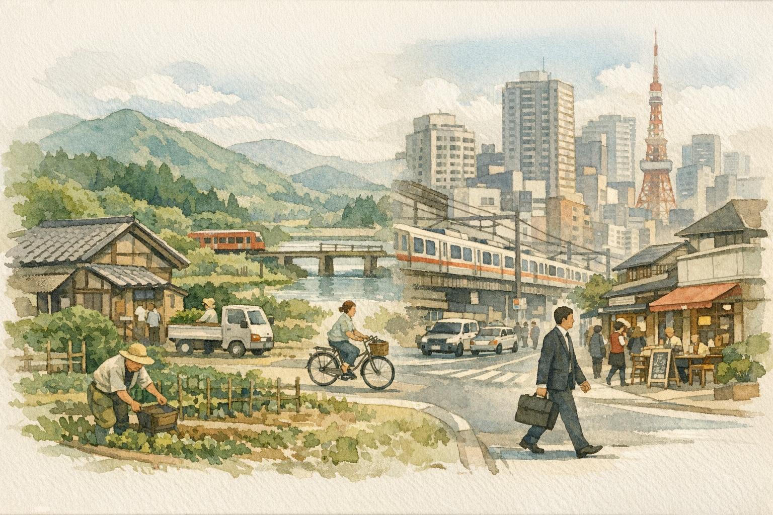 Life in Small Japanese Towns vs Big Cities image showing what big cities make possible