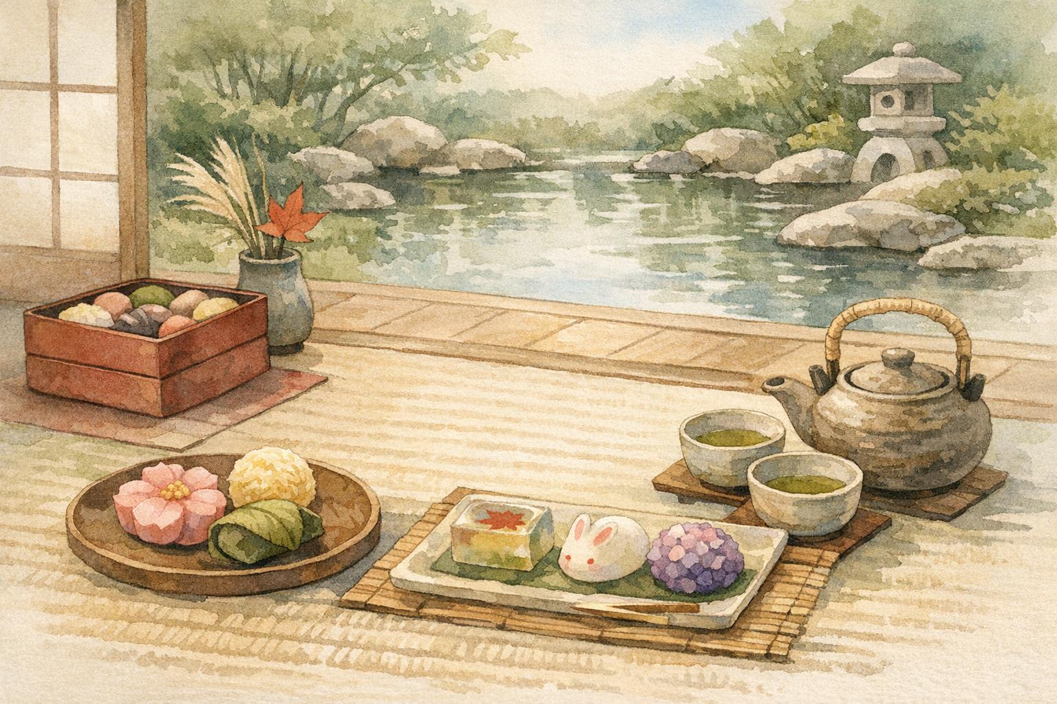 Traditional Japanese Sweets (Wagashi) Explained image showing a sweet built for a moment